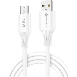 FORCELL F-ENERGY C341 cable USB A to Micro USB QC3.0 2,4A 18W Silicone 1 m white