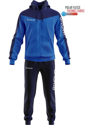 Givova Tuta Roma With Cap Ανδρικό Σετ Φόρμας με Λάστιχο Navy Μπλε Royal Blue TT013-0204