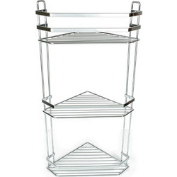 Estia Εταζέρα elegant μεταλλική γωνιακή 3 θέσεων 54x28x18cm Χρωμίου