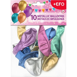 EFO Μπαλόνια 26cm 10 Xρώματα Μεταλιζέ 10τεμ