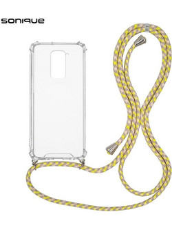 Sonique Armor Clear Θήκη με Κορδόνι Rainbow Yellow (Xiaomi Redmi Note 9)