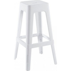 Relix Pp Σκαμπό Bar Στοιβαζόμενο, Pp Απόχρωση Άσπρο 42x42x76cm
