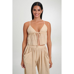 August Resortwear S25A3028 Υφαντό Τοπ Μπεζ