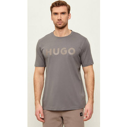 Ανδρικό T-shirt με Λαιμόκοψη Γκρι/Καφέ Hugo 50467556-025
