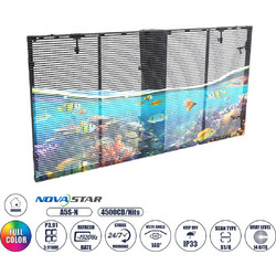 GLOBOSTAR(R) OPTILED 41005 Διάφανη Οθόνη Video Wall P3.91 Καμπίνα 100x50cm LED 110W 3840Hz 32768 Dots 4500cd/m Nits AC 220-240V Εσωτερικού Χώρου IP31 Full Color S1/8 14Bits - Κάρτα NovaStar A5S-N - Na