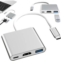 USB-C Hub 3in1 με HDMI 4K & USB 3.0