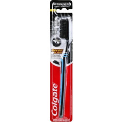 Colgate Double Action Charcoal Οδοντόβουρτσα Μέτριας Σκληρότητας μαύρο 18,5cm ΚΩΔ.16242