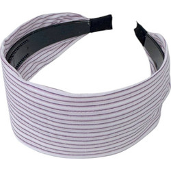 RO Accessories Στέκα Μαλλιών 5.5cm Ριγέ Ροζ 14-0367
