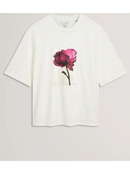 Γυναικείο T-shirt Με Στάμπα Φλοράλ Εκρού Ted Baker 283933-Ivory