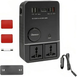 Inverter Αυτοκινήτου 200W για Μετατροπή 12V - 24V DC σε 220V AC με 4 Θύρες USB & 2 Θύρες Type-C Olesson 1661