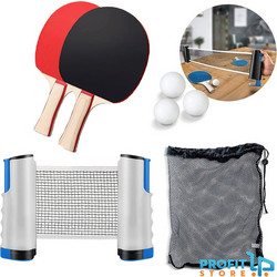 Φορητό Σετ Ping Pong με Πτυσσόμενο Φιλέ, Ρακέτες & Μπαλάκια