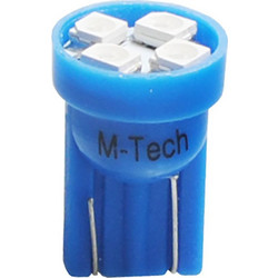 T10 W5W 12V W2,1x9,5d LED 4xSMD3528 ΜΠΛΕ (ΚΑΡΦΩΤΟ ΑΚΑΛΥΚΟ) BLISTER 2ΤΕΜ. M-TECH
