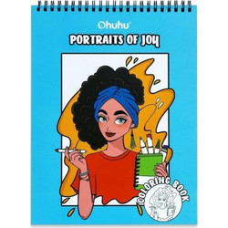 OHUHU BLEEDPROOF COLORING BOOK PORTRAITS OF JOY
