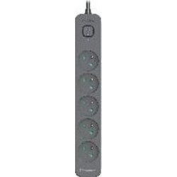 Tracer Πολύπριζο 5 Θέσεων με Καλώδιο 3m Γκρι TRALIS47024