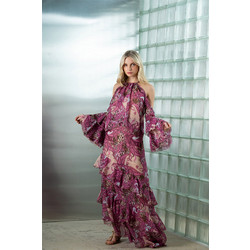 Φούστα Rose Ruffle Με Print Melika Φούξια