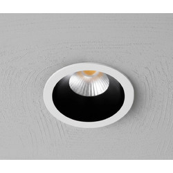DOT KLV-101-0303 Χωνευτό Φωτιστικό Downlight Σποτ LED 5W 650lm 38 AC 220-240V IP20 Φυσικό Λευκό 4500K - Bridgelux COB Chip & TUV SUD Driver - Λευκό & Μαύρο Ματ - Μ4 x Π4 x Υ5.9 / Q3.5