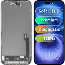 Μονάδα οθόνης LCD MP για Apple iPhone 16, Premium Soft OLED FHD 120Hz Διαγνωστική έκδοση, Aftermarket, Μαύρο