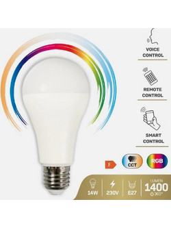 GBC HeyBulb 23.6835.24 Smart Wi-Fi LED E27 14W - RGB+CCT 2700-6500K & Alexa/Google