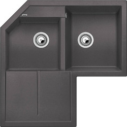 Blanco Metra 9 E Ένθετος Νεροχύτης Γωνιακός Γρανίτη Rock Grey 83x83cm
