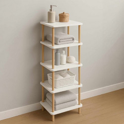 Hanah Home Pk262 Ραφιέρα Μπάνιου White 276Tdb1218 40x185x30cm