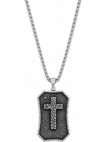 Ghetto Stainless Steel Cross Pendant Necklace - 55cm Silver Chain