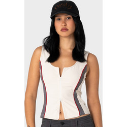 Rusty Contrast Zip Through Tank Top