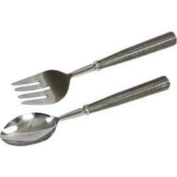 Liberta-Maison Stil Set Σερβιρίσματος Σαλάτας 29x6x2cm Ατσάλι Ασημί 018947