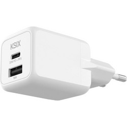 Ksix GaN Φορτιστής χωρίς Καλώδιο με Θύρα USB-A & Θύρα USB-C 30W Power Delivery