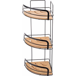 ESTIA Γωνιακή Εταζέρα Μεταλλική 3 Θέσεων Bamboo Essentials 49x19.5x19.5cm 02-12786