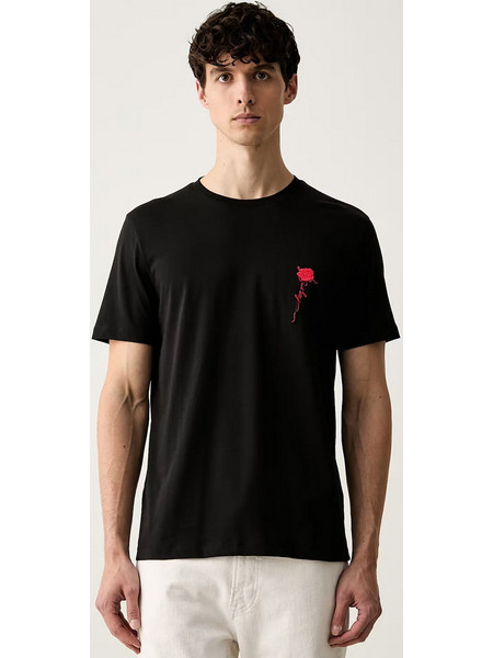 Ανδρικό T-shirt με Λαιμόκοψη Μαύρο Hugo 50574447-001