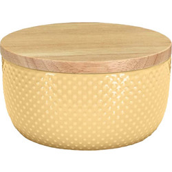 Θήκη για Βαμβάκι Dotty Από Κεραμικό - Κίτρινο 13,3x8,5 εκ