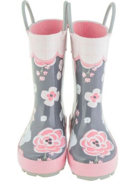 Stephen Joseph Rainboots Charcoal Floral Γαλότσες