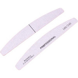 Professional Nail File Washable Disinfectable 180/240 Λίμα Χάρτινη Μισοφέγγαρο Πλενόμενη & Αποστειρούμενη Γκρι, 1 τεμάχιο