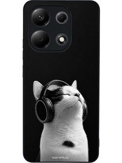 Sonique Men's Edition Back Cover Audio Kitten - White (Xiaomi Redmi Note 13 4G)