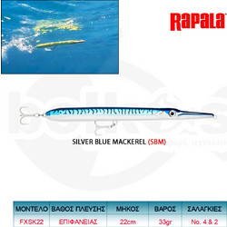 Rapala Flash-X Skitter Τεχνητό Δόλωμα Ψαράκι Συρτής 22cm 33gr SBM