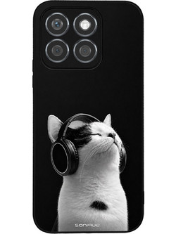 Sonique Men's Edition Θήκη (Honor X8b) με Σχέδιο «Audio Kitten - White»
