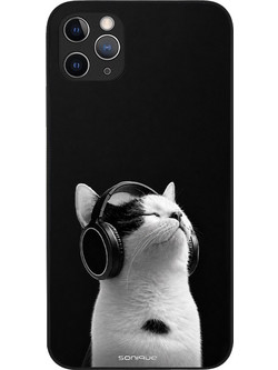 Sonique Men's Edition Back Cover με Σχέδιο «Audio Kitten» White (iPhone 11 Pro Max)