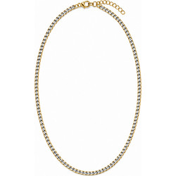 Ghetto 2 Tone Stainless Steel Chain Necklace 55cm Ι (flat) Cuban chain