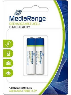 MediaRange Rechargeable Accu AAA 1000mAh 2τμχ