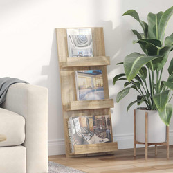vidaXL Ράφι Περιοδικών Δρύς Sonoma 51x11x102 εκ Επεξεργασμένο Ξύλο - δρύς-sonoma-43-x-11-x-102-εκ-επεξεργασμένο-ξύλο