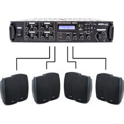 Πακέτο Συστήματος PA Πολλαπλών Ζωνών Master Audio MZ8100/NB600B - Ενισχυτής 8 Καναλιών 800W RMS & 8 Αδιάβροχα Ηχεία 6,5" (4 Ζεύγη) - Master Audio