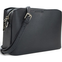 Passaggio Leather Lunara Γυναικείο Τσαντάκι Χιαστί Δερμάτινο Μαύρο