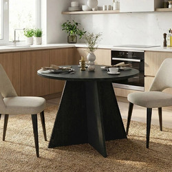 Τραπέζι Tailor Megapap χρώμα sencron black O100x75,7εκ