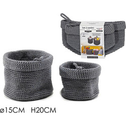 Καλάθια σετ 2 Φ15/20cm γκρι 642888