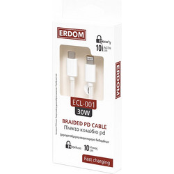 Auto GS Erdom ECL-001 USB-C to Lightning Cable 30W 1m White