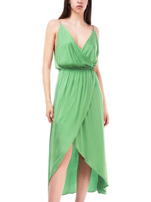 Wildwood Midi Βραδινό Φόρεμα Κρουαζέ Σατέν Lime WWD23S019