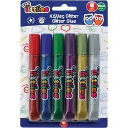 ΚΟΛΛΕΣ ΧΡΥΣΟΣΚΟΝΗ GLITTER 12gr 6ΧΡΩΜΑΤΑ LITTLIES BLISTER
