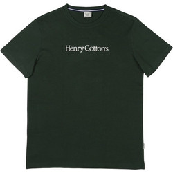 HENRY COTTONS T-SHIRT ΜΕ ΛΑΙΜΟΚΟΨΗ 100%ΒΑΜΒΑΚΙ ΜΕ ΣΤΑΜΠΑ ΤΟ LOGO ΕΜΠΡΟΣ ΚΑΝΟΝΙΚΗ ΓΡΑΜΜΗ