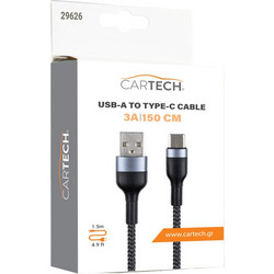 ΚΑΛΩΔΙΟ ΦΟΡΤΙΣΗΣ & ΜΕΤΑΦΟΡΑΣ ΔΕΔΟΜΕΝΩΝ USB TO TYPE-C 1.5M NYLON+ZINC ALLOY