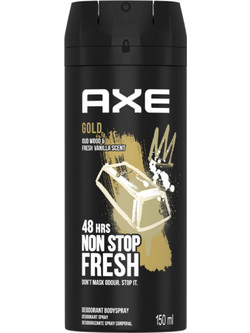 AXE Gold Oud Wood & Fresh Vanilla Ανδρικό Αποσμητικό Spray 48h Χωρίς Αλουμίνιο 150ml